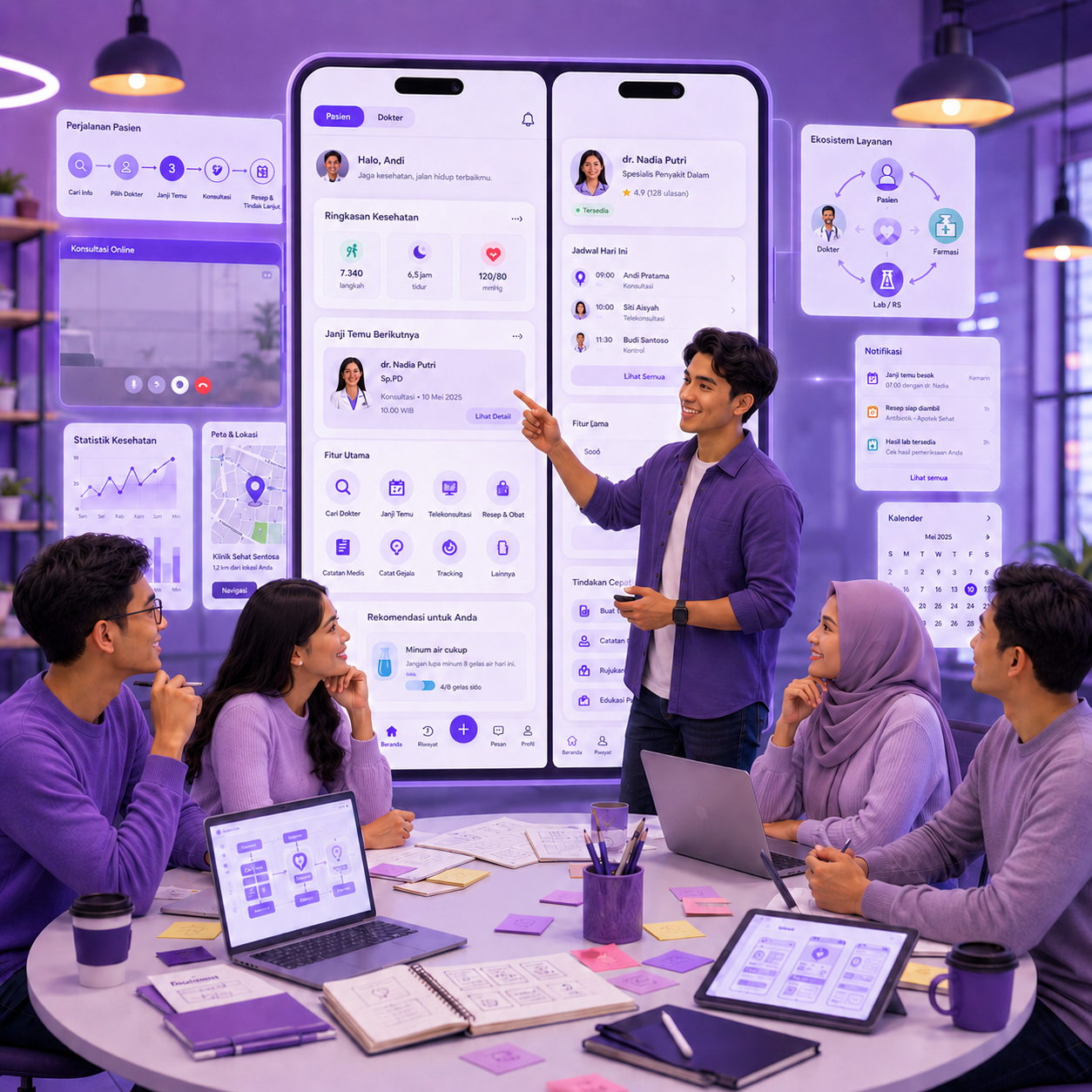 Mini-Bootcamp UI/UX 10 Jam: Membangun Ekosistem Aplikasi Kesehatan (POV Pasien & Dokter)